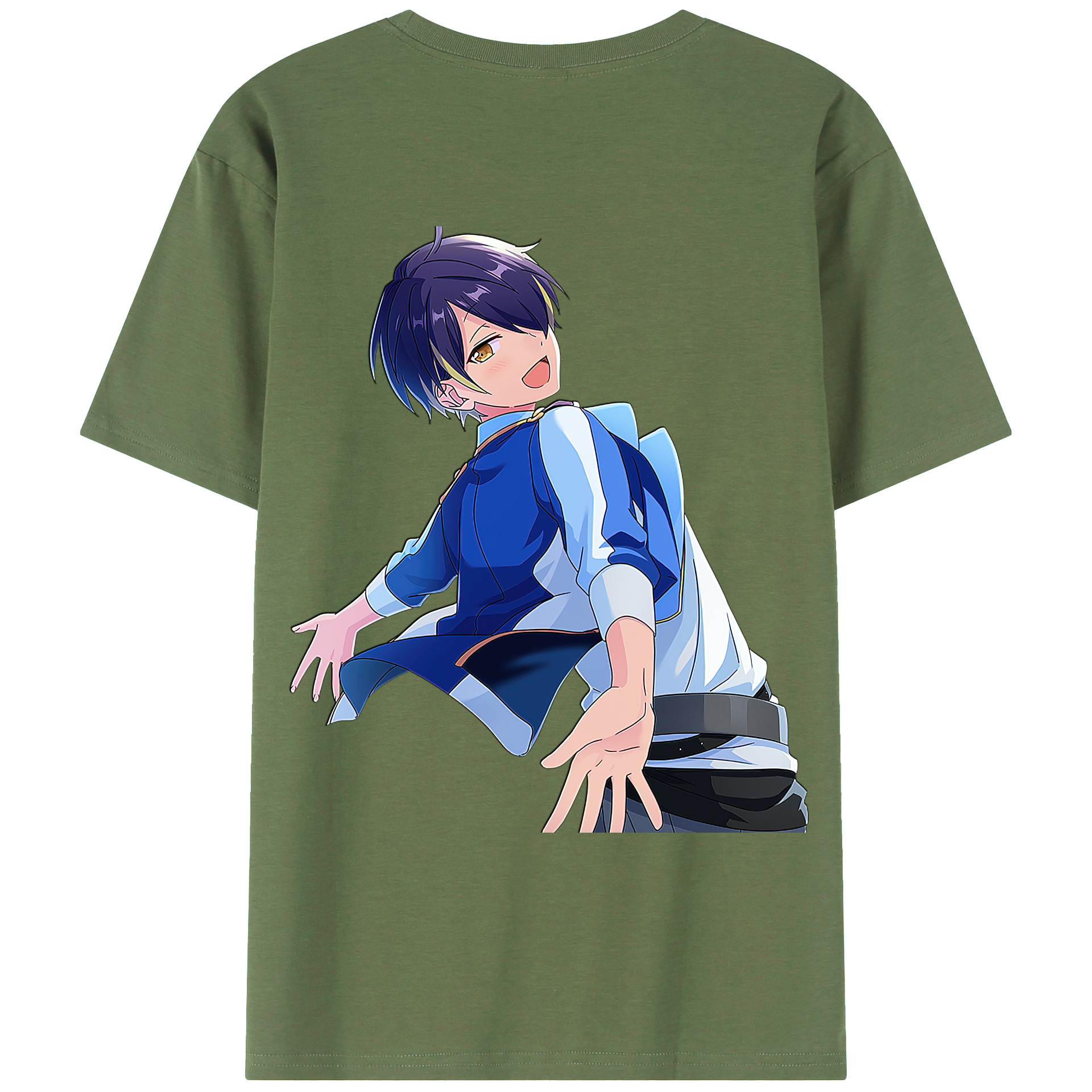 （画像用） あんさんぶるスターズ! Ensemble Stars 綿100％ メンズ半袖Tシャツ（バックプリント） 通気性